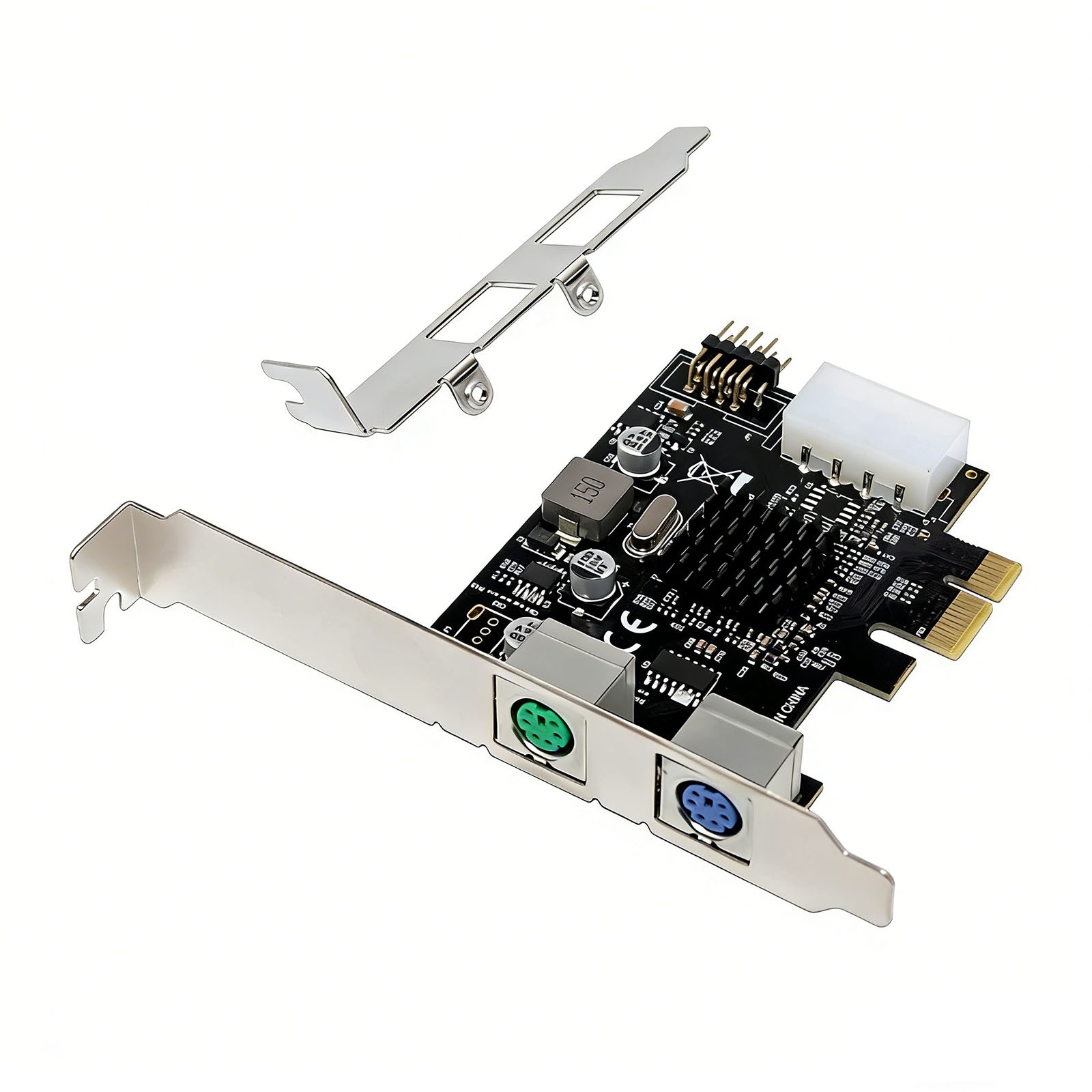 PCI Express 2 Ports PS2 PS/2 for PC Keyboard Mouse Adapter Expansion Card