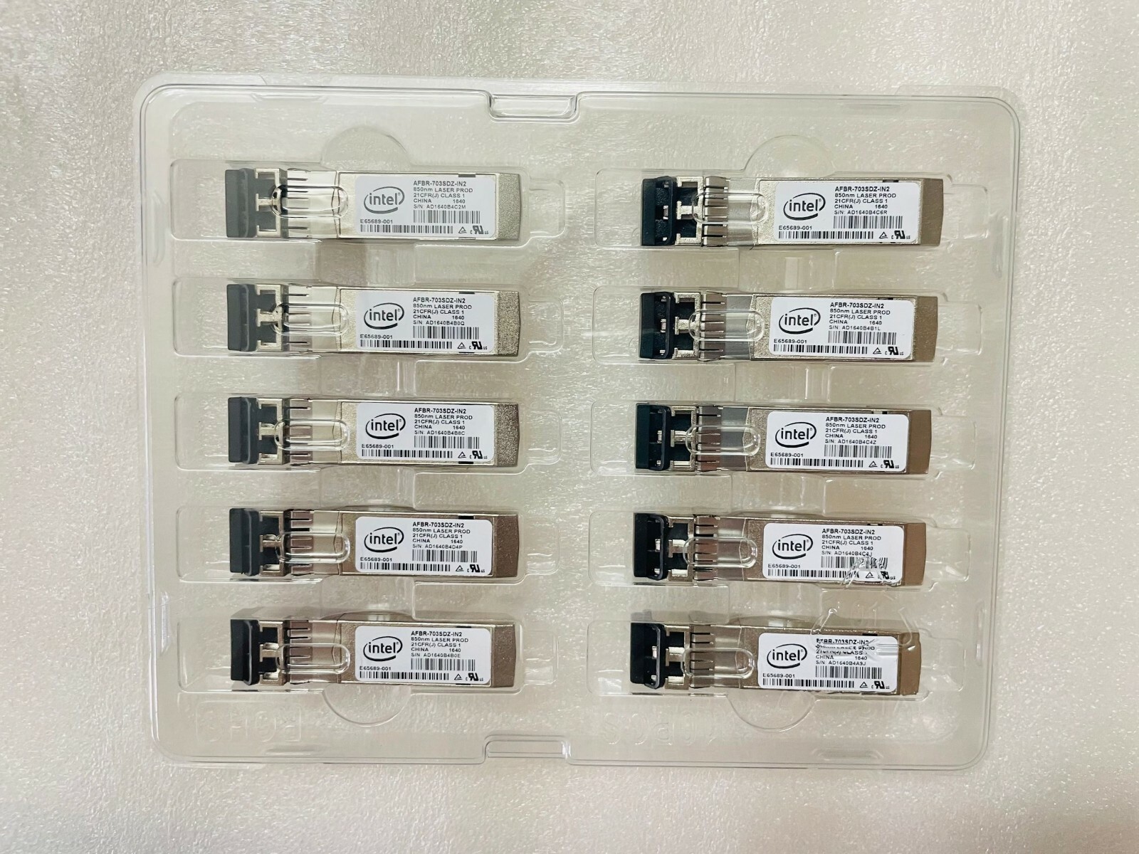 10PCS INTEL AFBR-703SDZ-IN2 E10GSFPSR10GbE SFP+ 10GBASE-SR module Transceiver