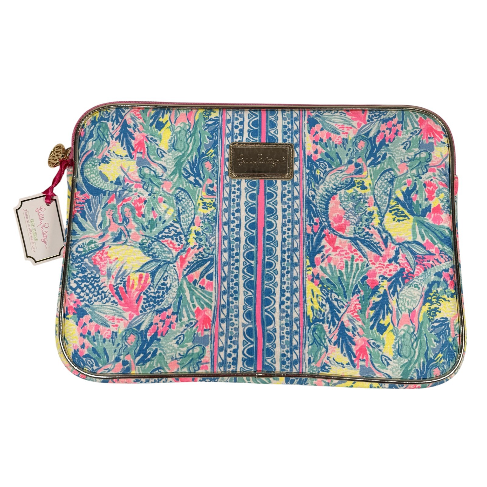 NWT Lilly Pulitzer Womens Multicolor Mermaid Cove Padded Neoprene Laptop Case