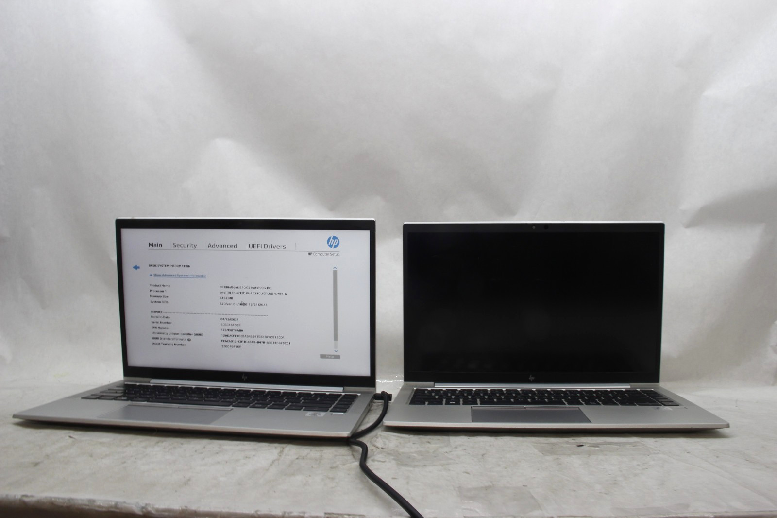 Lot of 2 HP EliteBook 840 G7 14" Laptops i5 No RAM NO SSDS AS-IS