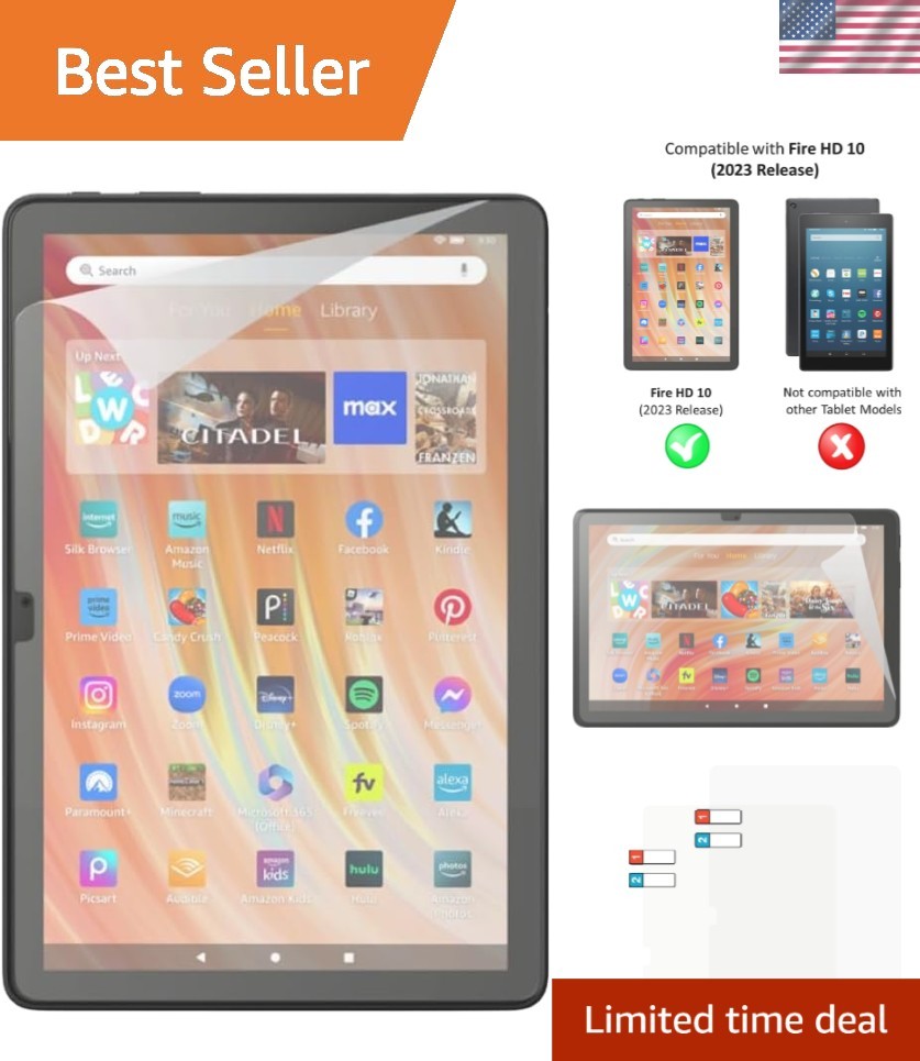 2-Pack Anti-Glare Screen Protectors for  Fire HD 10 - Scratch Resistant