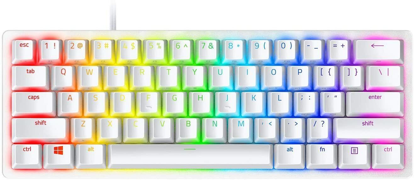 Razer Huntsman Mini 60% Gaming Keyboard, PBT Keycaps, Onboard Memory - Mercury