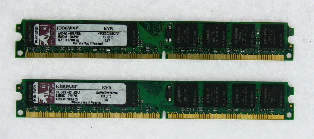 Kingston 4GB(2x2GB) Desktop KVR800D2N5K2/4G DDR2-800 TESTED