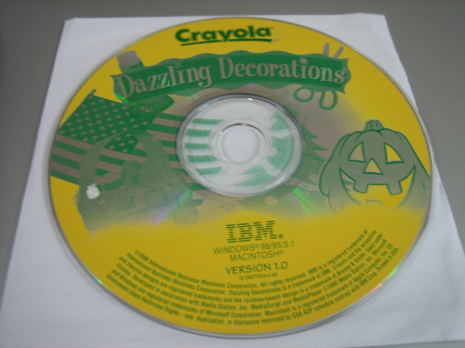 Crayola Dazzling Decorations - Version 1.0 (PC & MAC, 1998) - Disc Only