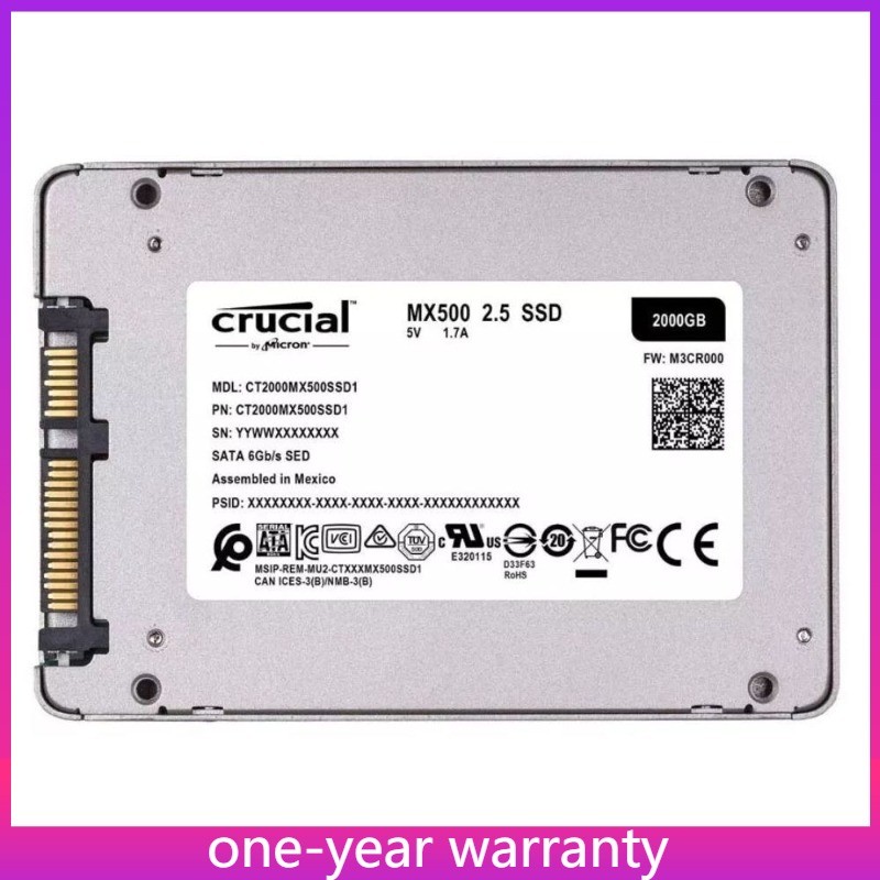  CT2000MX500SSD1, MX500 Crucial 2TB 2.5" SATA 6Gb/s Internal Solid State Drive