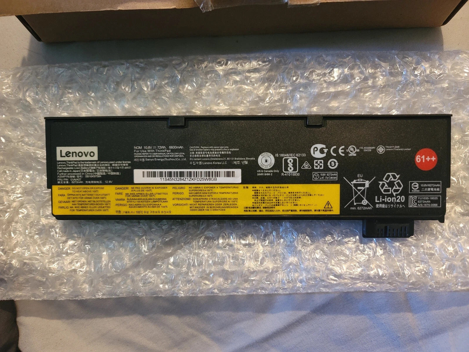 OEM 61++ 72Wh Battery for Lenovo ThinkPad T470 T570 T580 01AV492 01AV427 NEW