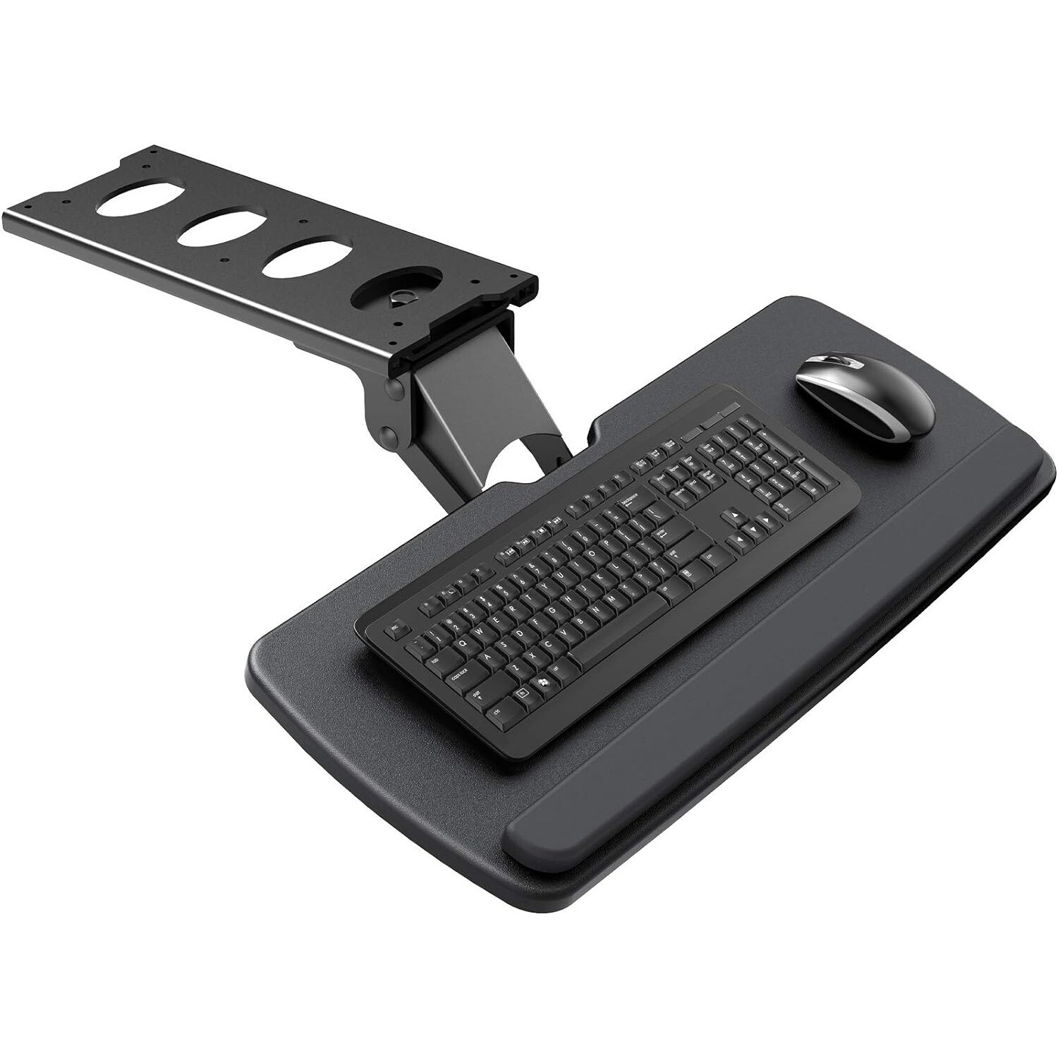 Huanuo 360° Adjustable Under Desk Keyboard Tray 25″ × 9.8″ (Gray/Black)