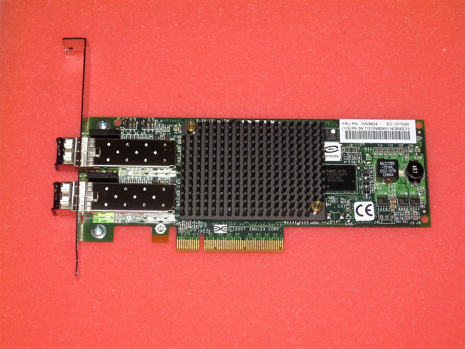 10N9824 IBM 00E0806 577D 5735 LightPulse 8Gbe DualPorts PCIe Adapter HBA w/ SFP+