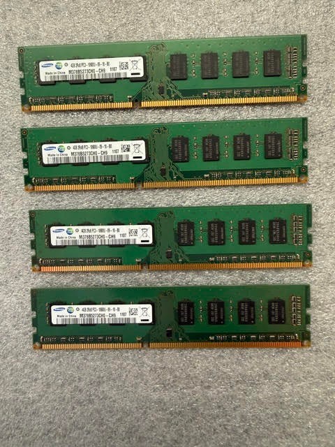 (4 pcs. = 16 GB) Samsung M391B5273CH0-CH9 4GB PC3 10600E 2Rx8 Dimm Tested