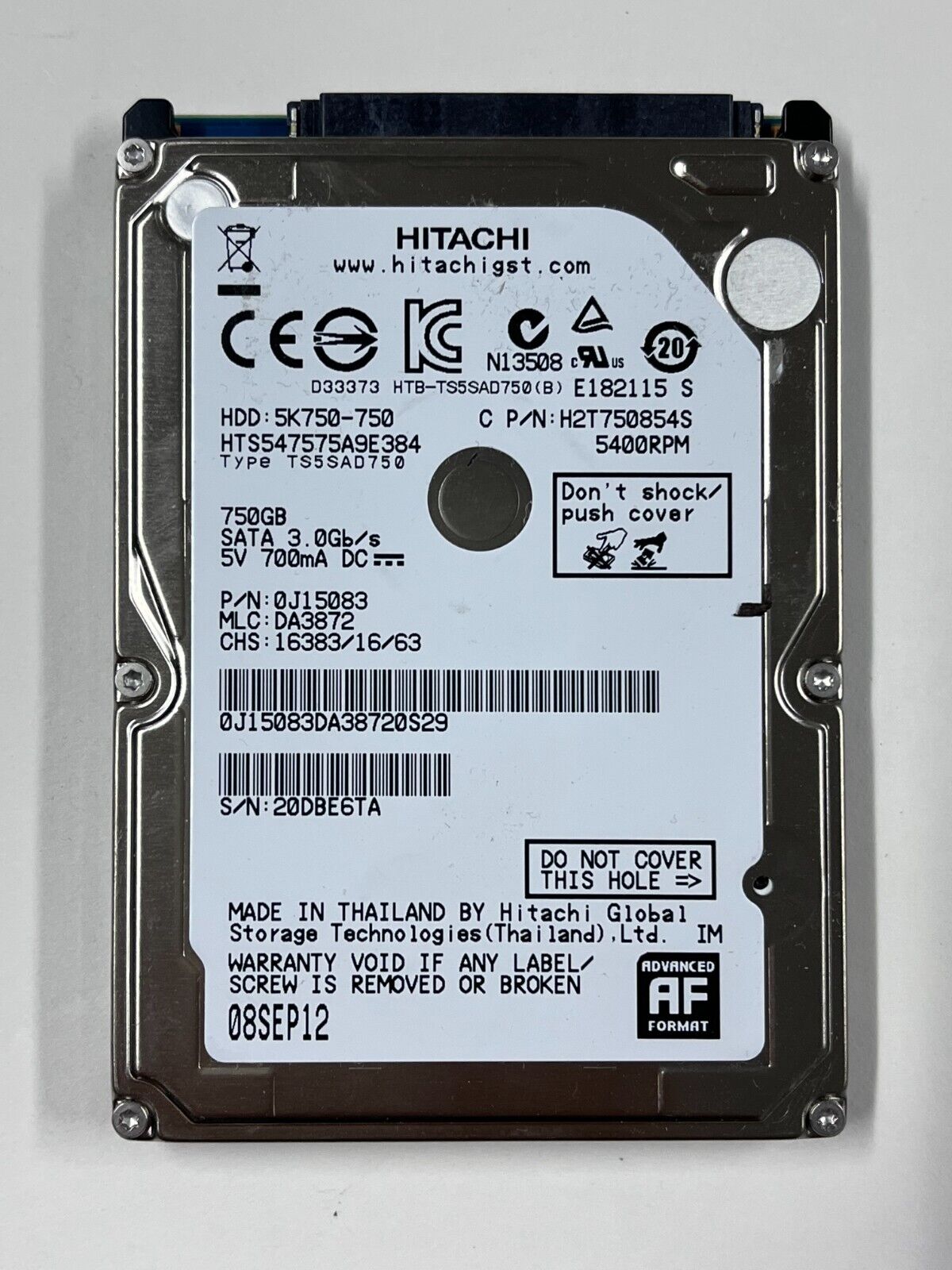HITACHI 750GB HDD 2.5