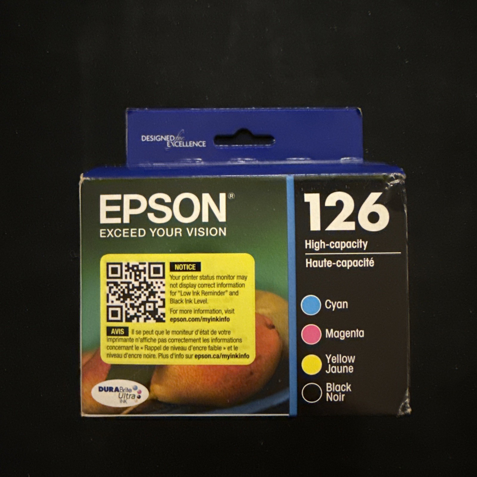 Epson 126 T126120-BCS Black/Cyan/Magenta/Yellow Ink Cartridges (Exp 04/2026)