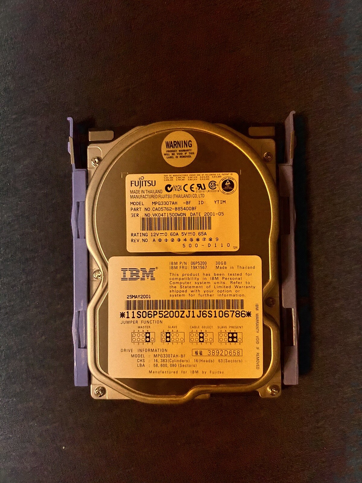 Fujitsu Model MPG3307AH