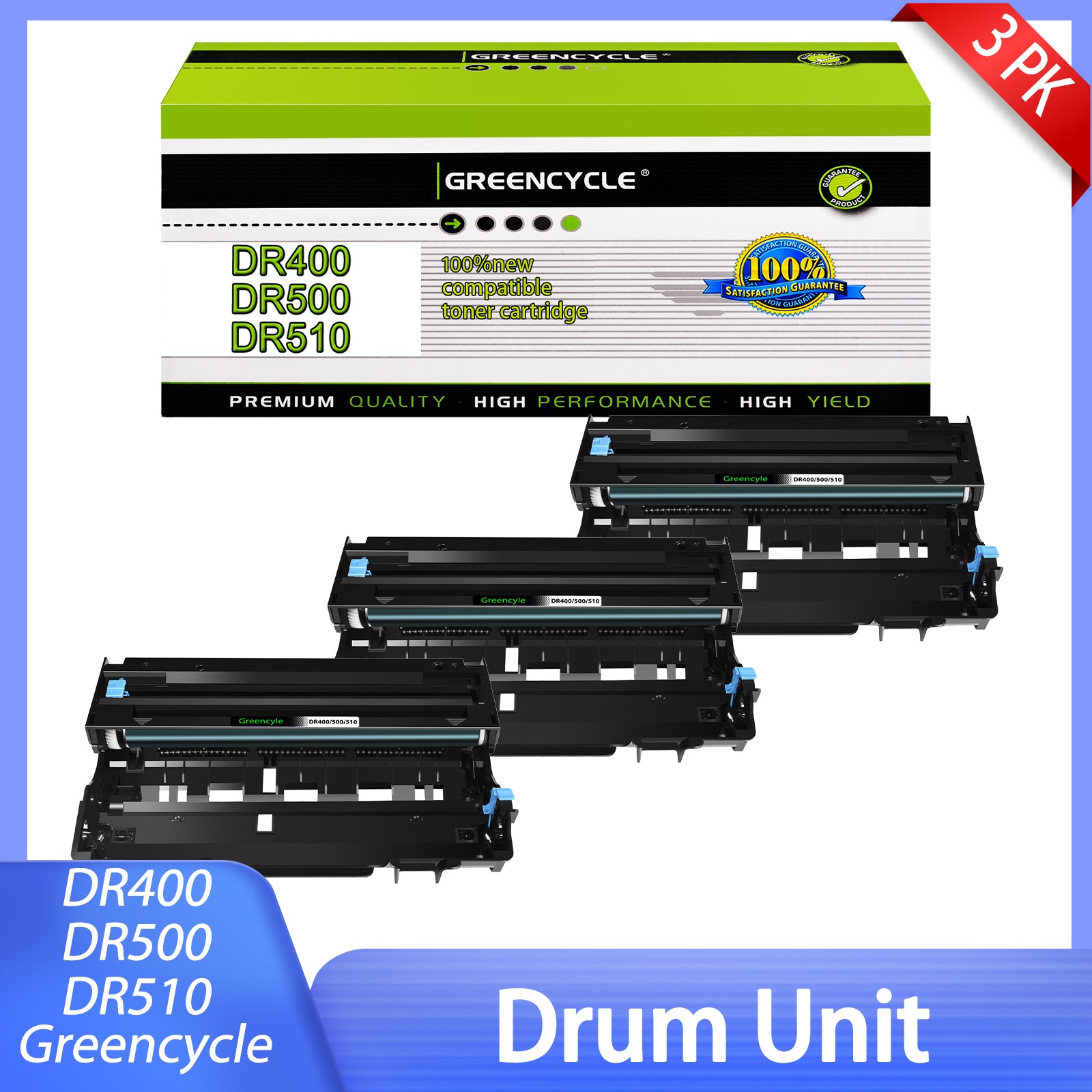 3PK DR510 Drum Unit Compatible For Brother HL-5140 HL-5140LT MFC-8440 MFC-8440D