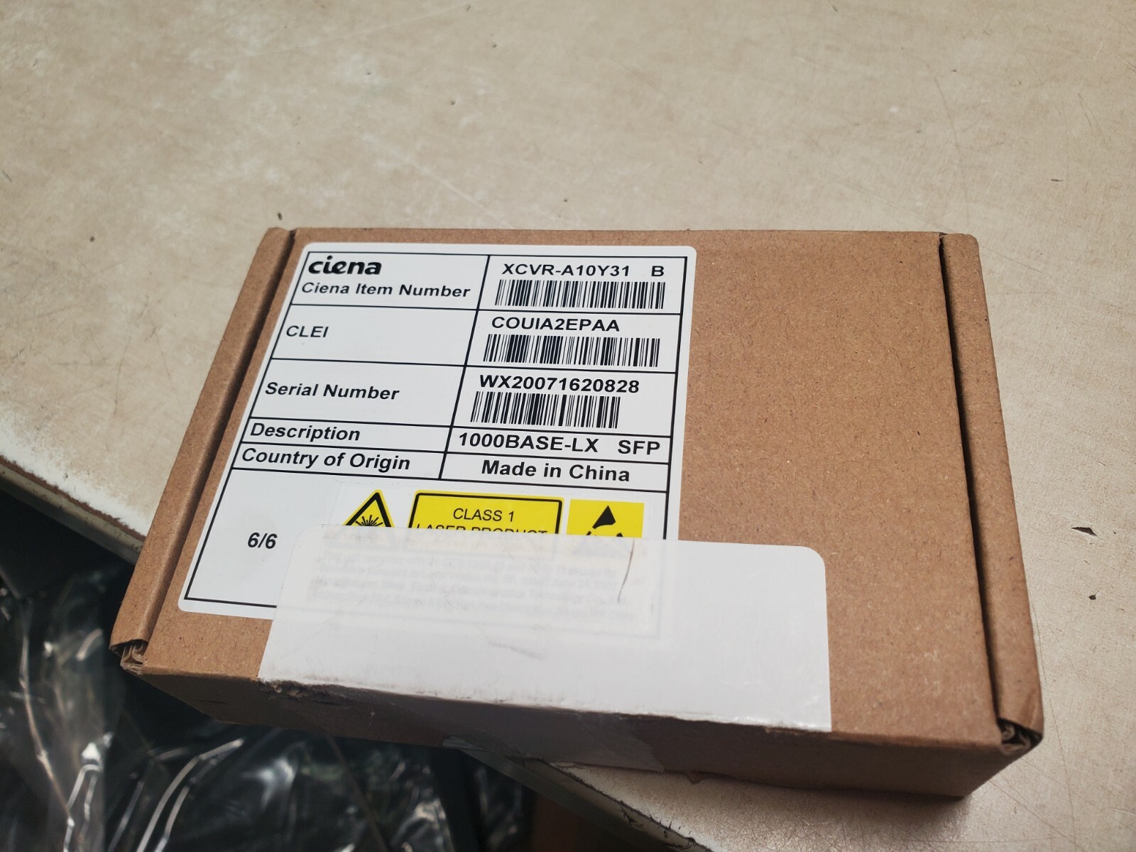 Ciena XCVR-A10Y31 Compatible 1000BASE-LX SFP Transceiver NOB