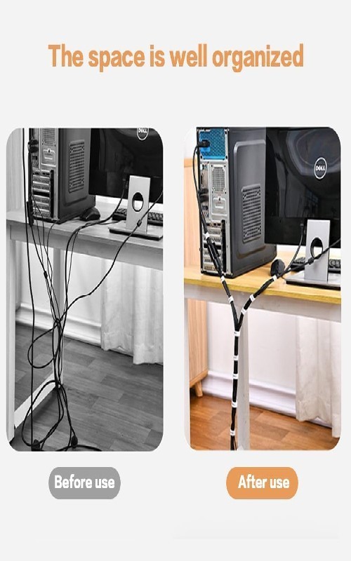 Computer/TV Audio Organizer-Black, Narrow Hook & Loop Tape 6 feet long 2 Rolls,
