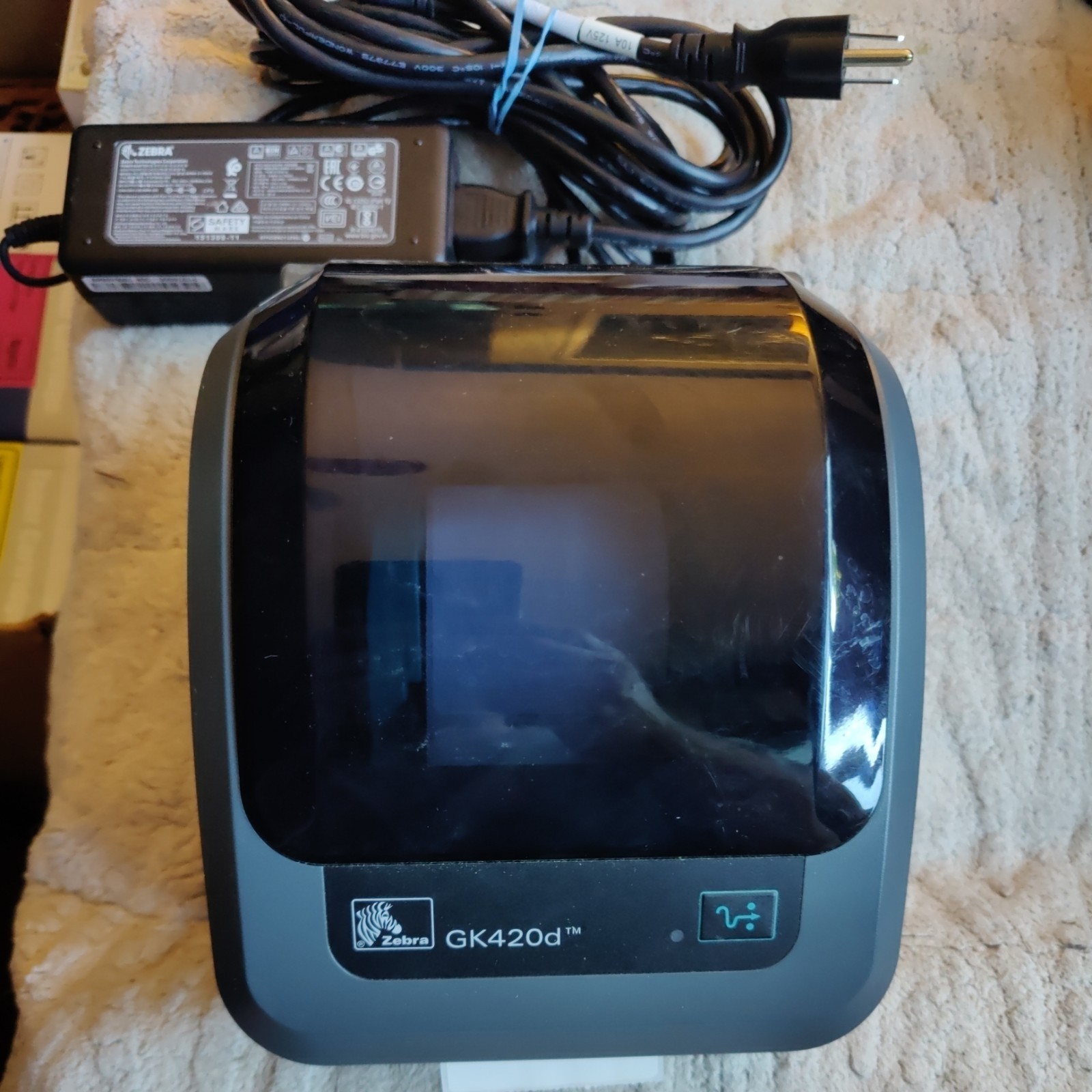 Zebra GK420D Direct Thermal Label Printer w/ Power Cable - Tested - 4 inch wide