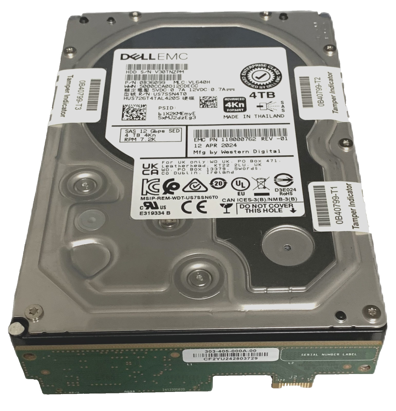 EMC 4TB 7.2K SAS HDD 118000762 0B36099 005053050