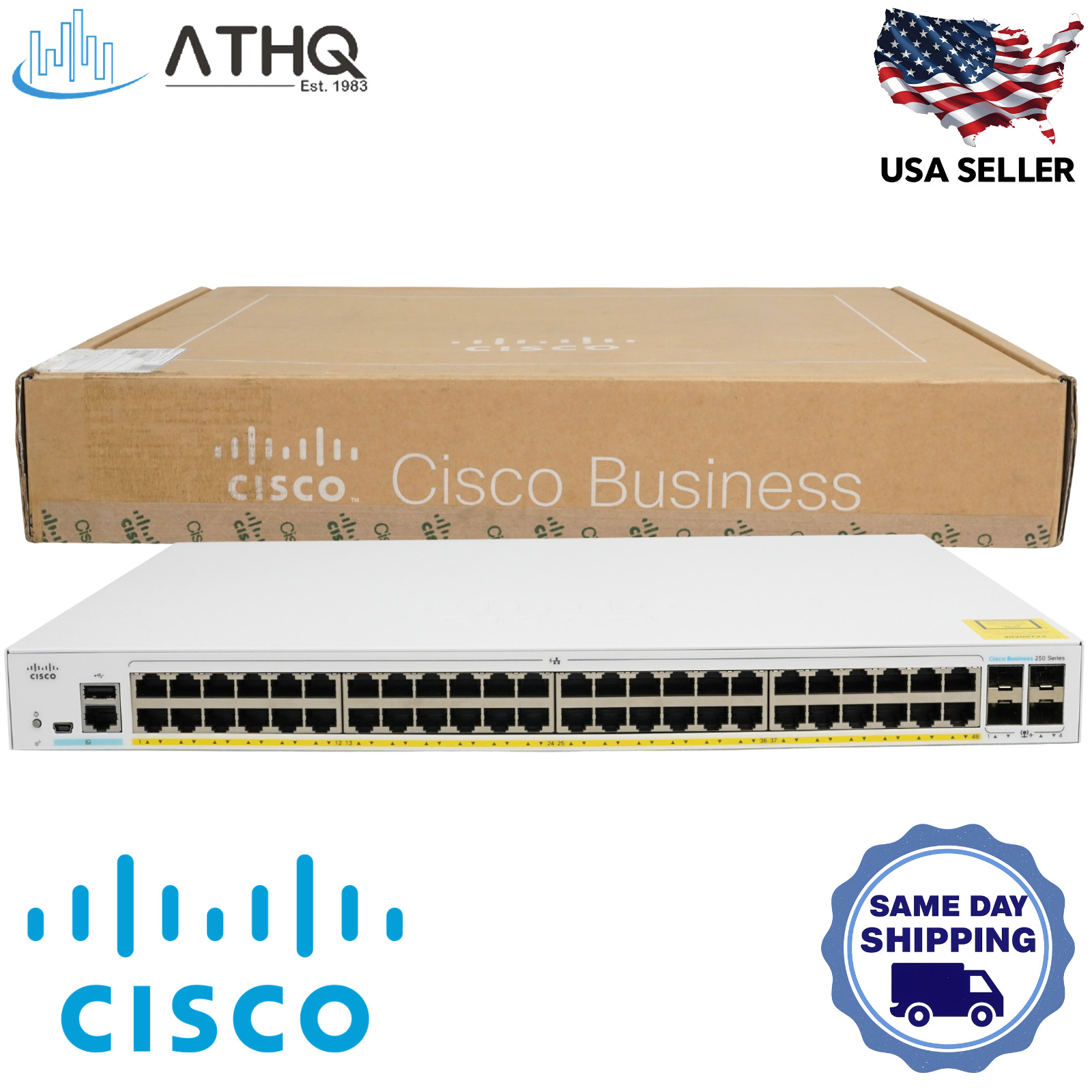 Cisco Refresh CBS250-48P-4X 48-Port Gigabit PoE+ Smart Ethernet Switch 4x10G SFP
