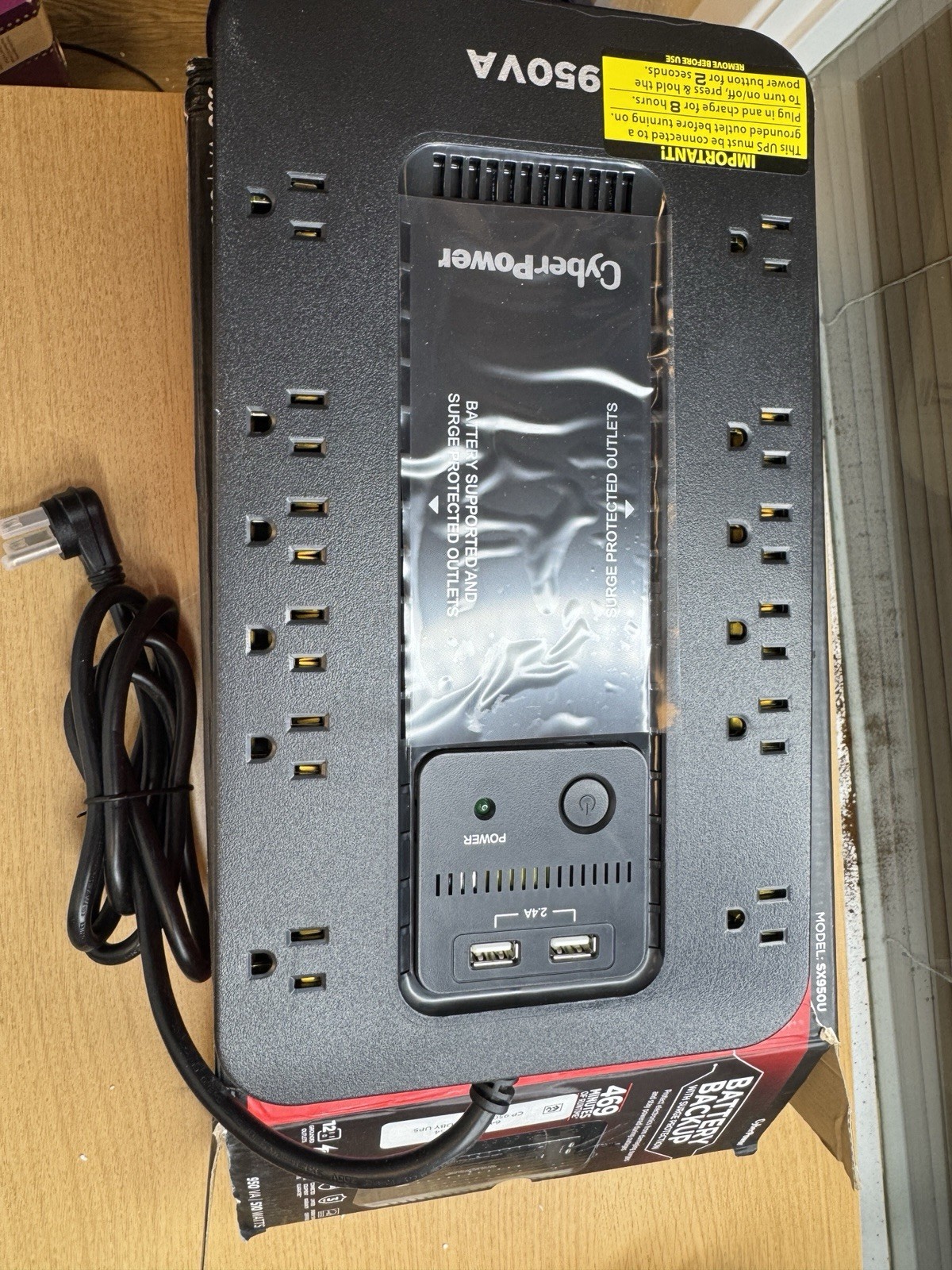 CyberPower 950VA Battery Back-Up System UPS 12 Outlet Surge Protector SX950U 