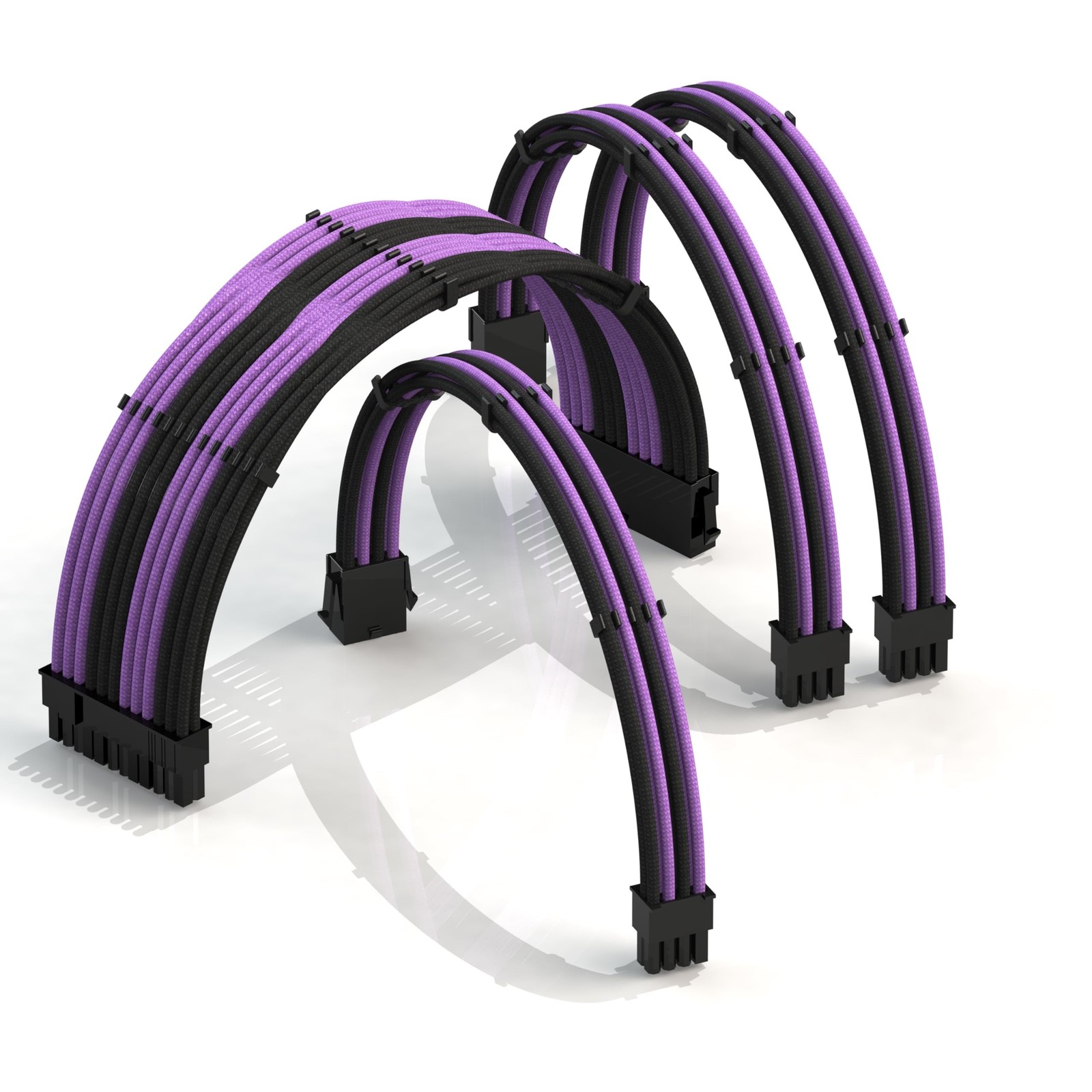 LINKUP - 50cm Super Soft and Flexible PSU Cable Extension Sleeved Custom Mod ...