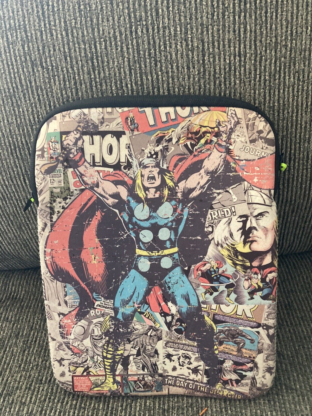 Marvel Thor Neoprene Case For 10” Tablets Ipad Ipad 2 Avengers Comic Book Print