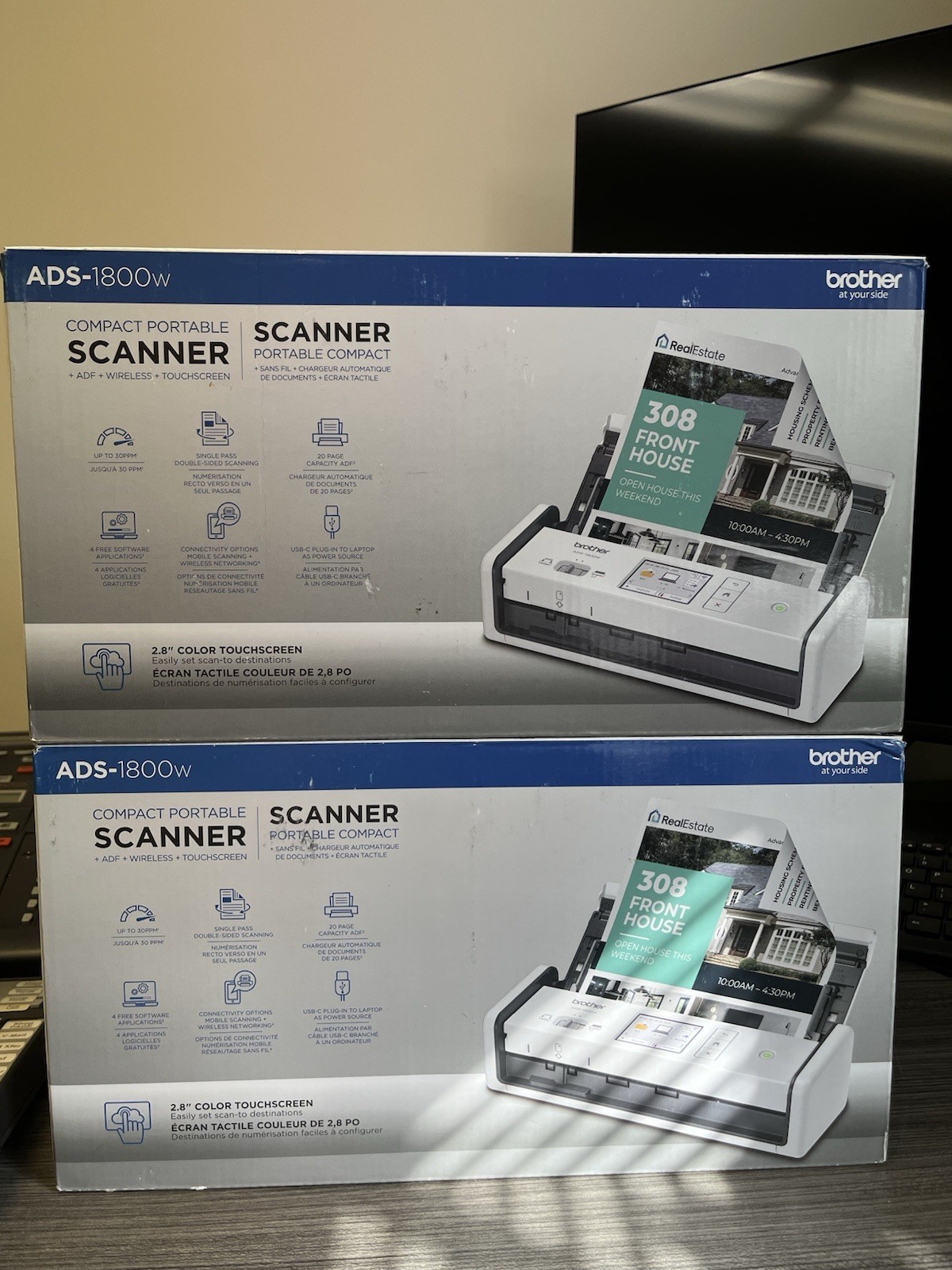 Brother ADS-1800W Wireless Scanner Lot Of 2
