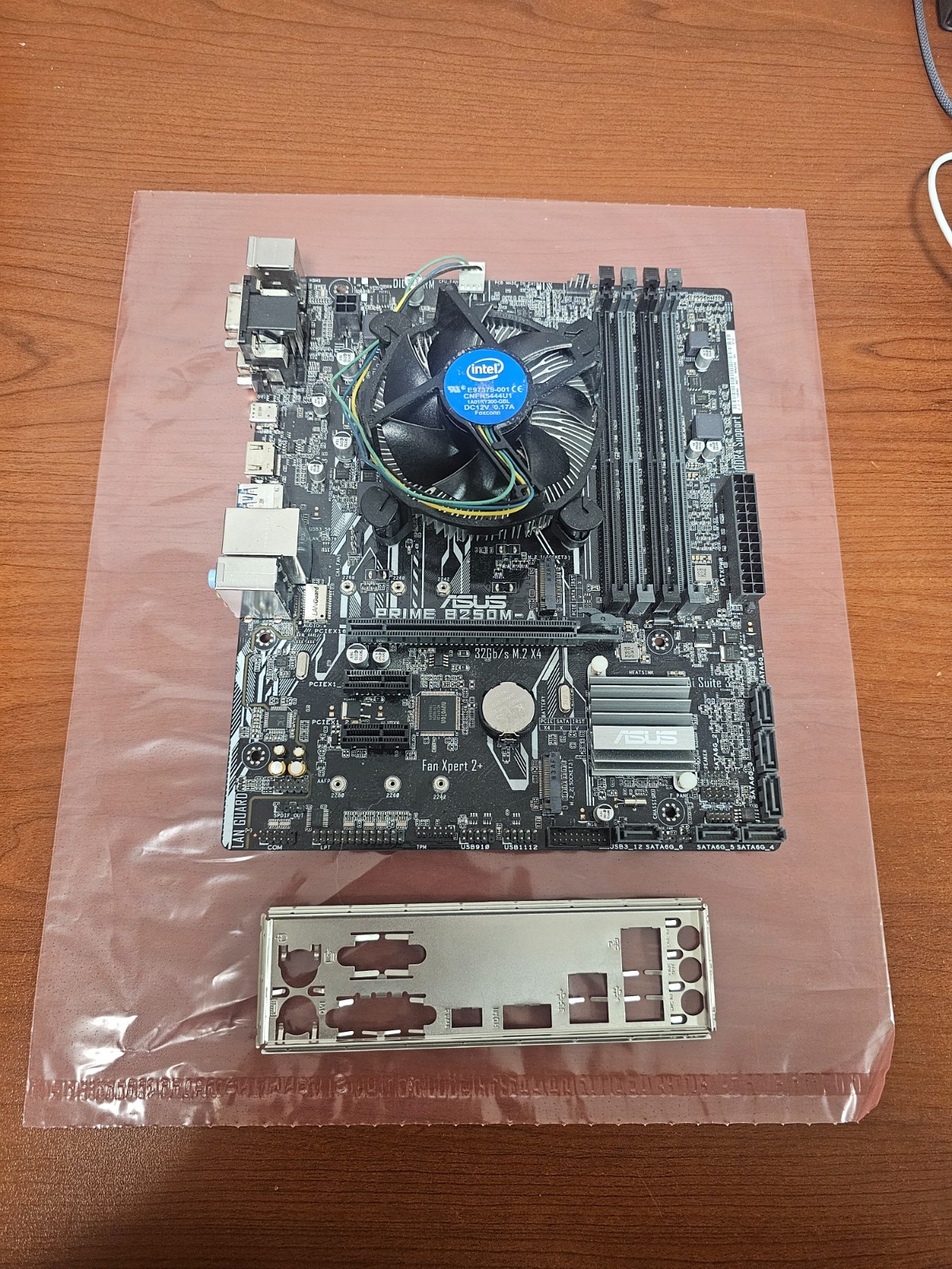ASUS Prime B250M-A Intel DDR4 Motherboard w/ i5-6500, I/O Shield - TESTED