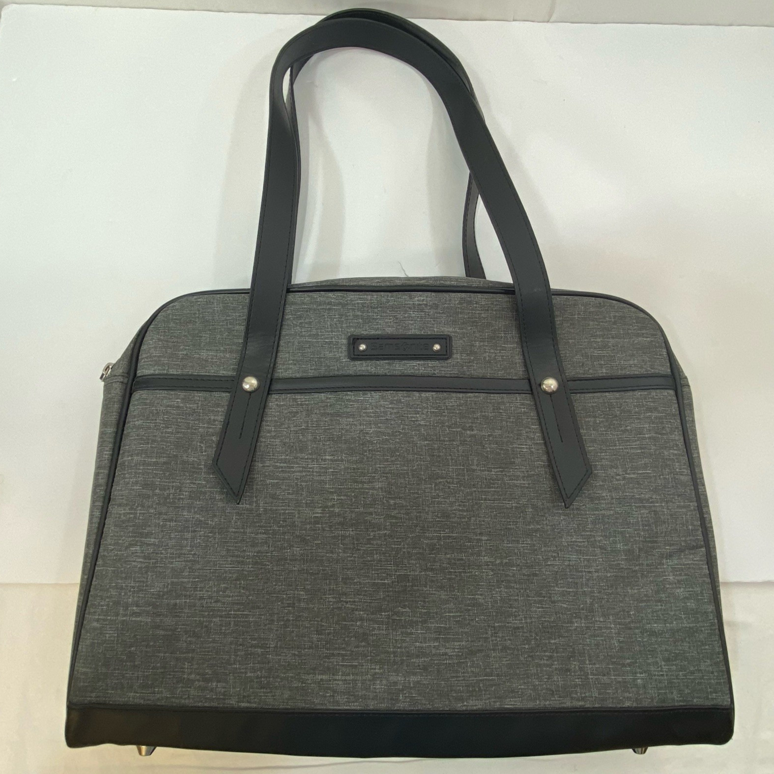 Samsonite Business Slim Brief Heathered Gray Soft Shell Tablet Pocket Handles