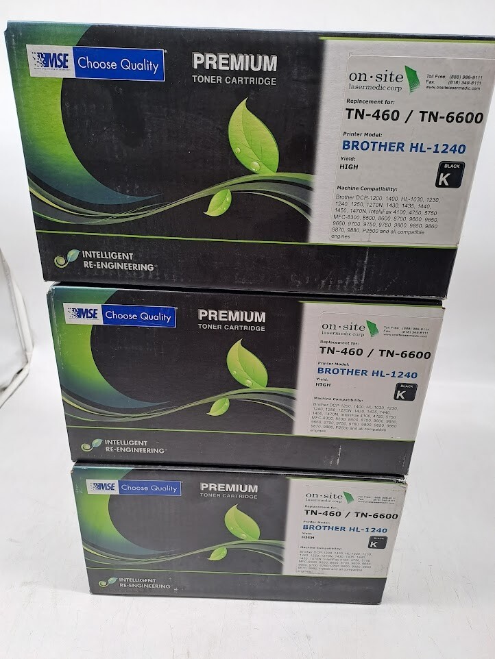 3ofMSE Toner Cartridge Black Replacement for TN-460/TN6600 Model Brother HL-1240