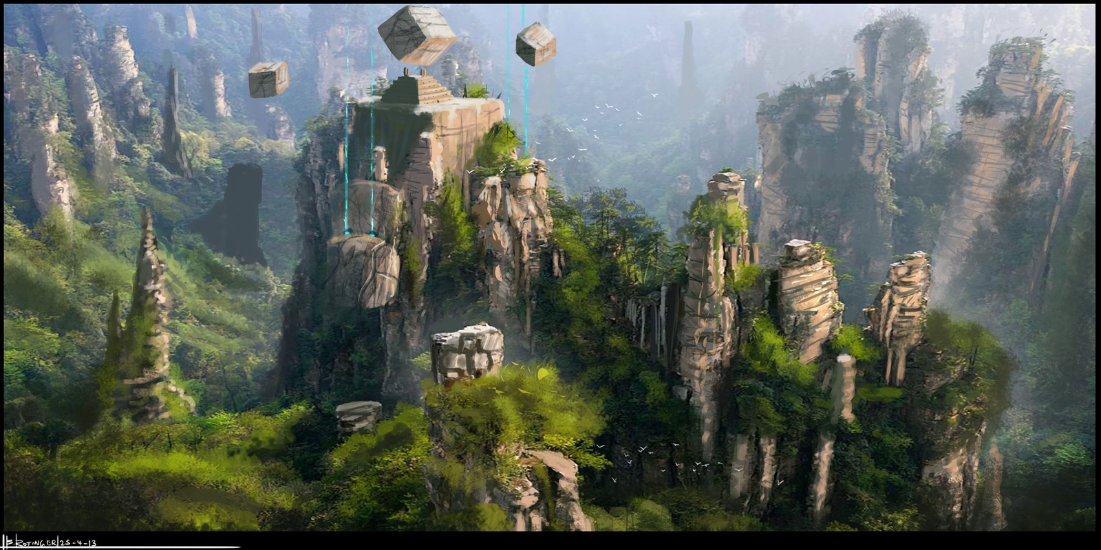 Landscape  fantasy art concept mountains nature Custom Gaming Mat Desk