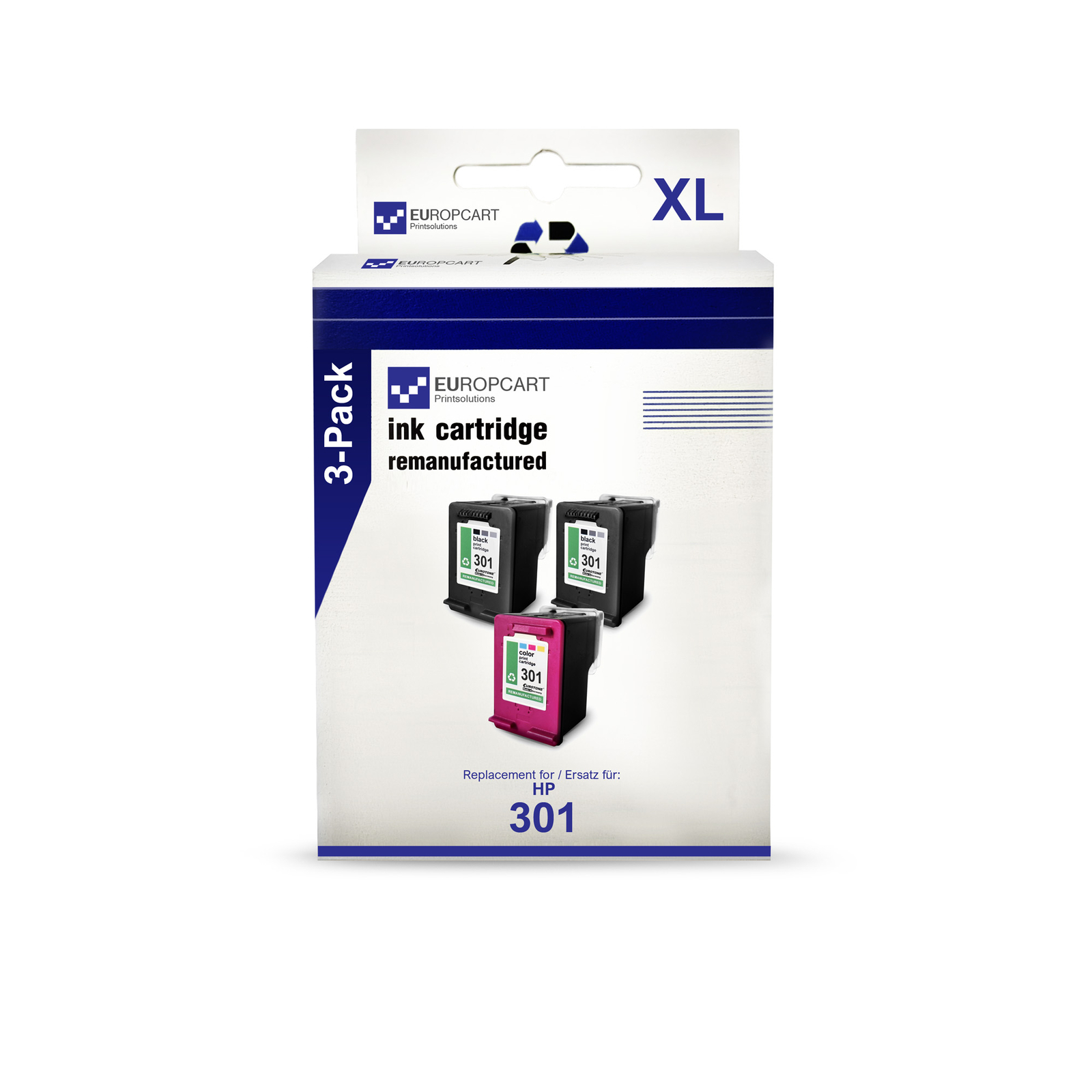 3X Europcart Ink 2+1 For HP DeskJet 2542 2550 1050 1055 2050 2512