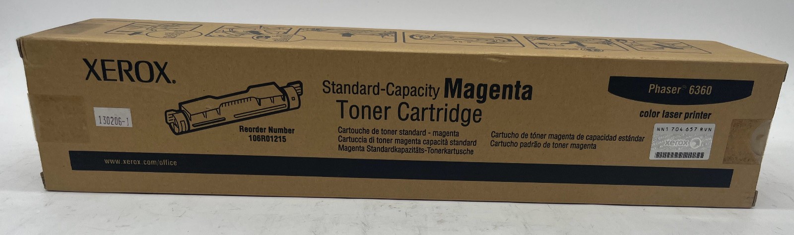 Genuine Xerox 106R01215 Phaser 6360 Standard Yield Toner Cartridge, Magenta, OEM