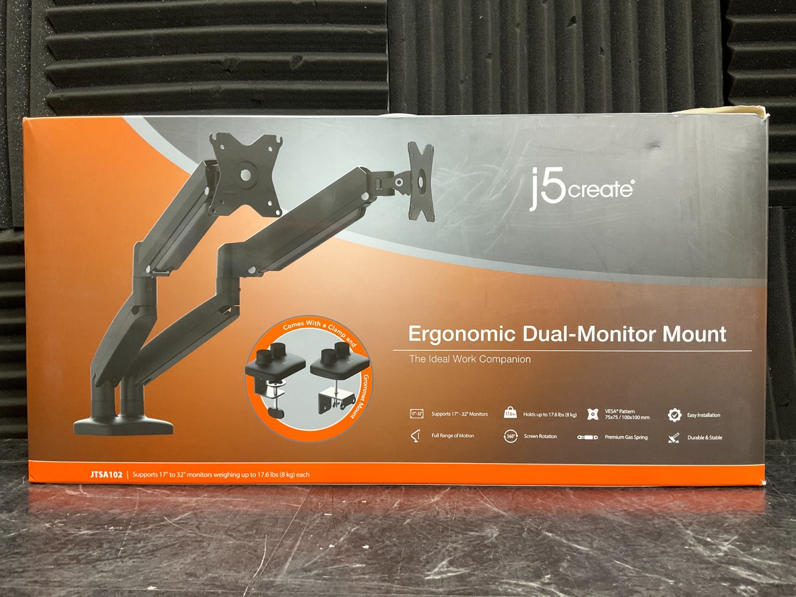 j5create Ergonomic Dual Monitor Mount JTSA102 ✨❤️✨👀 OPEN BOX