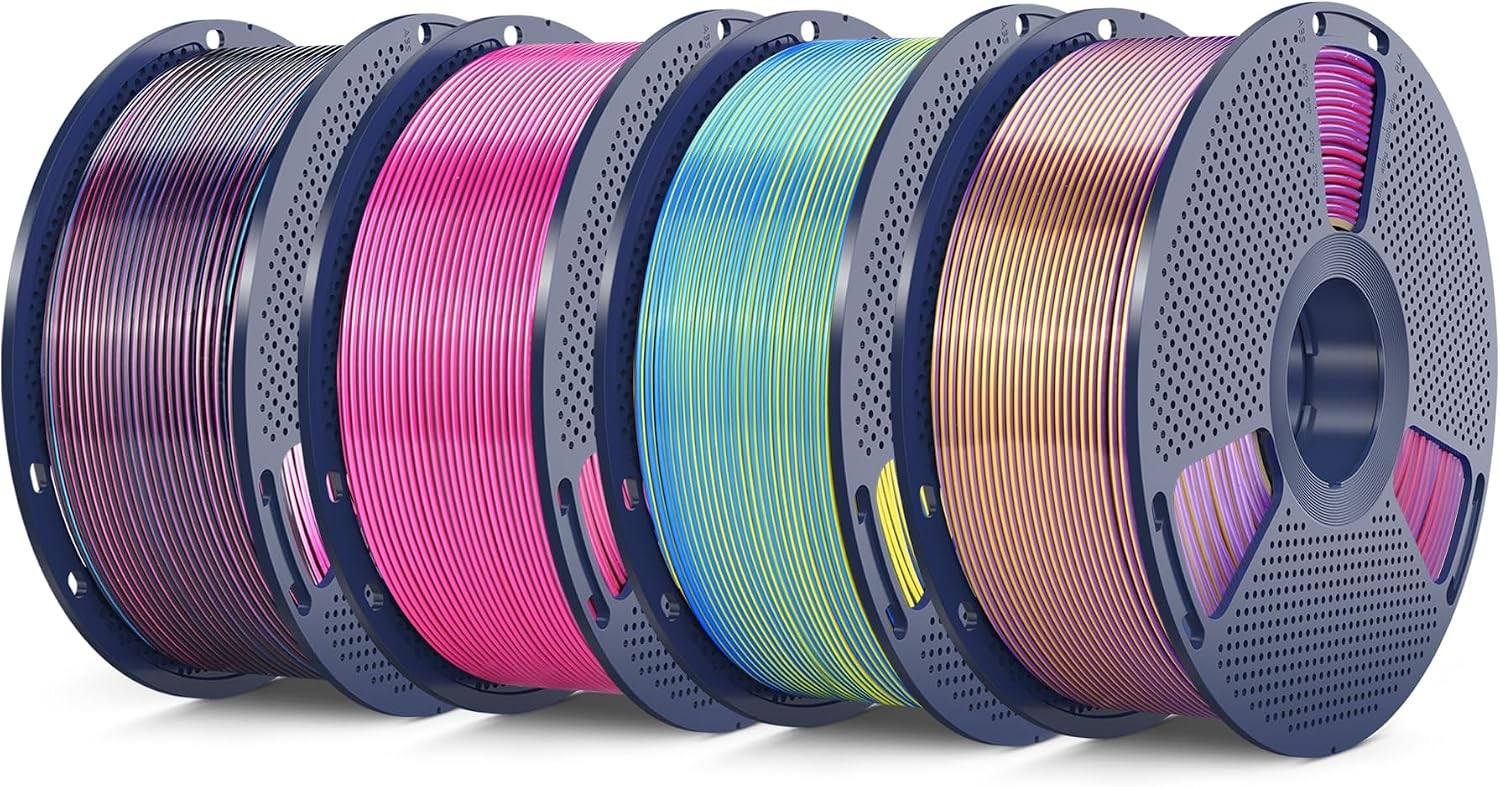 4KG Quadruple Color Silk Filament, Silk PLA 3D Printer Filament 1.75mm