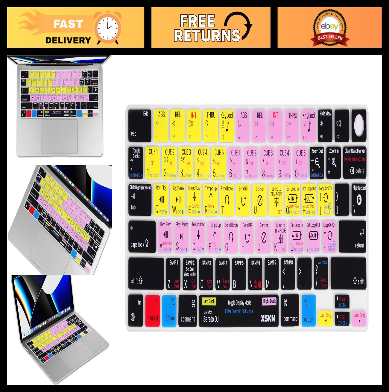 Silicone Keyboard Cover for MacBook Pro/Air 14-16 Inch M1 M2 M3 M4 Touch ID, US