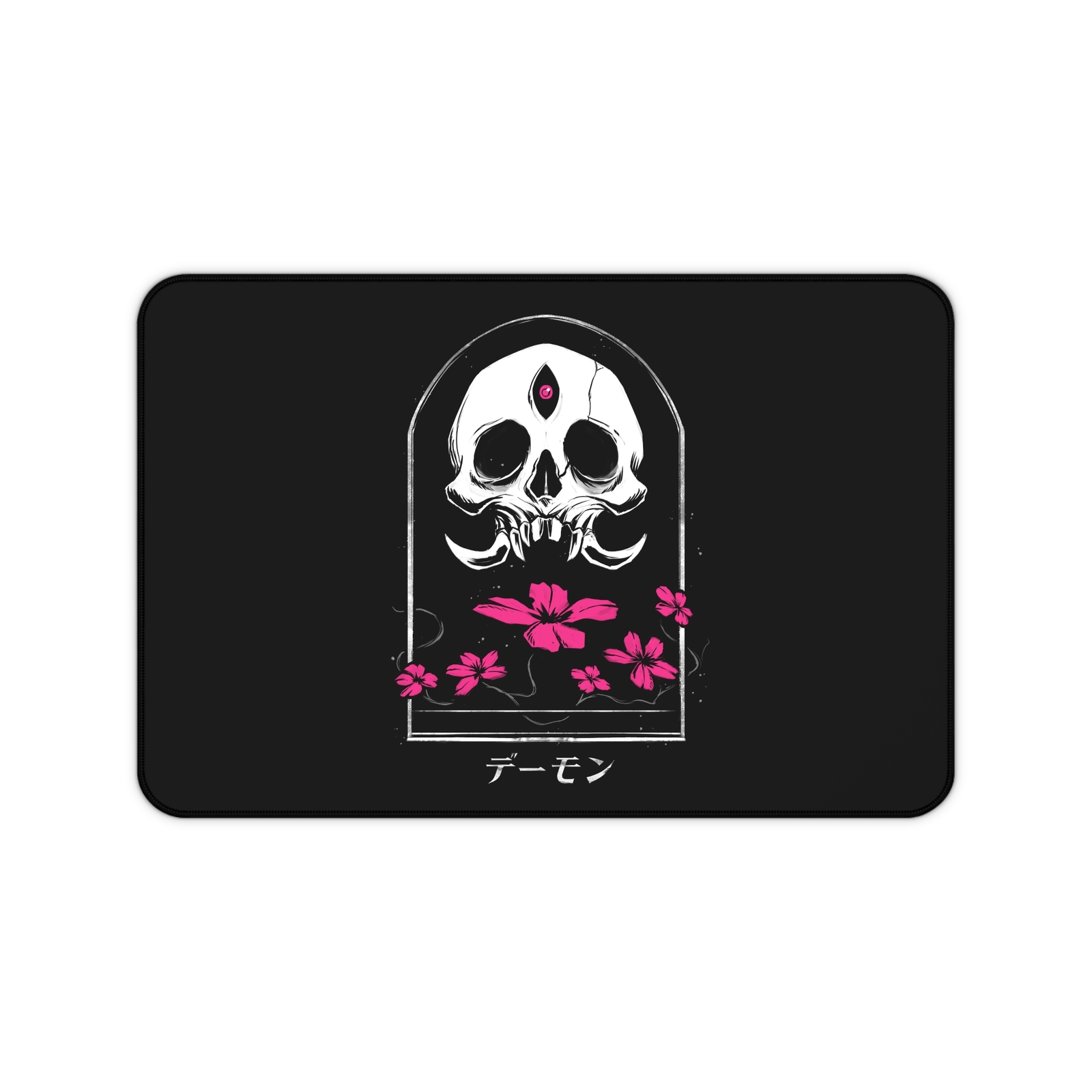 Gothic Floral Skull Desk Mat, Gaming, Office Decor, Unique Gift, Dark Aesthetic