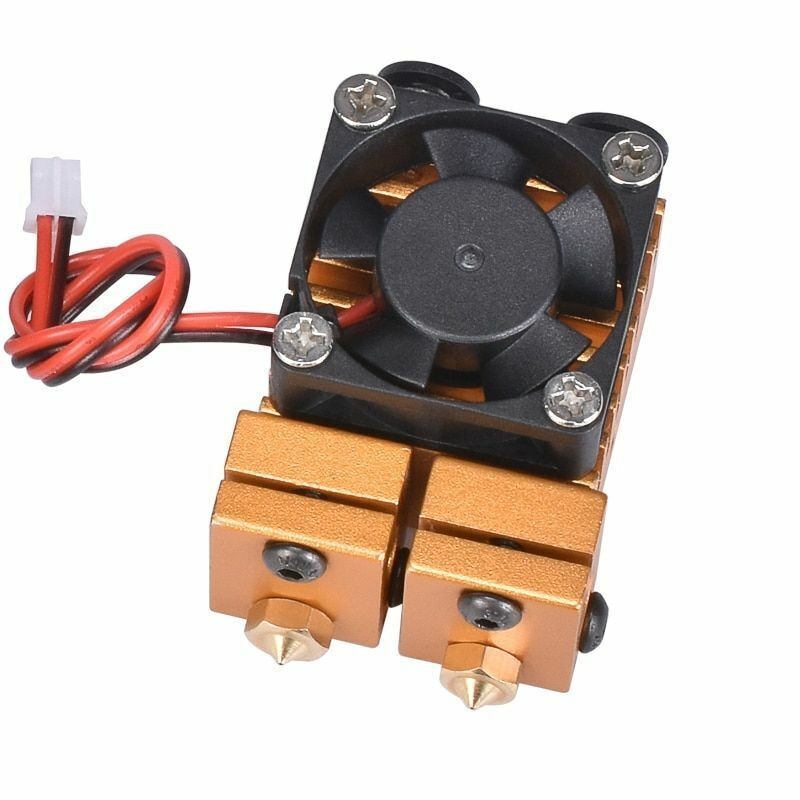 Extruder V6 Dual Nozzle Double Head Print Hotend Kit For 3D Printers Accessories