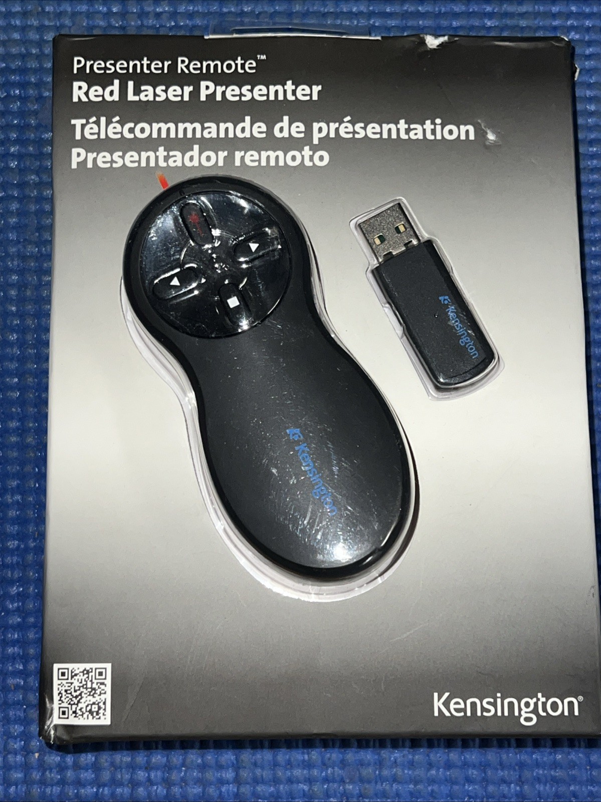 Kensington Red Laser Presenter Wireless Remote Control 4 Button Black