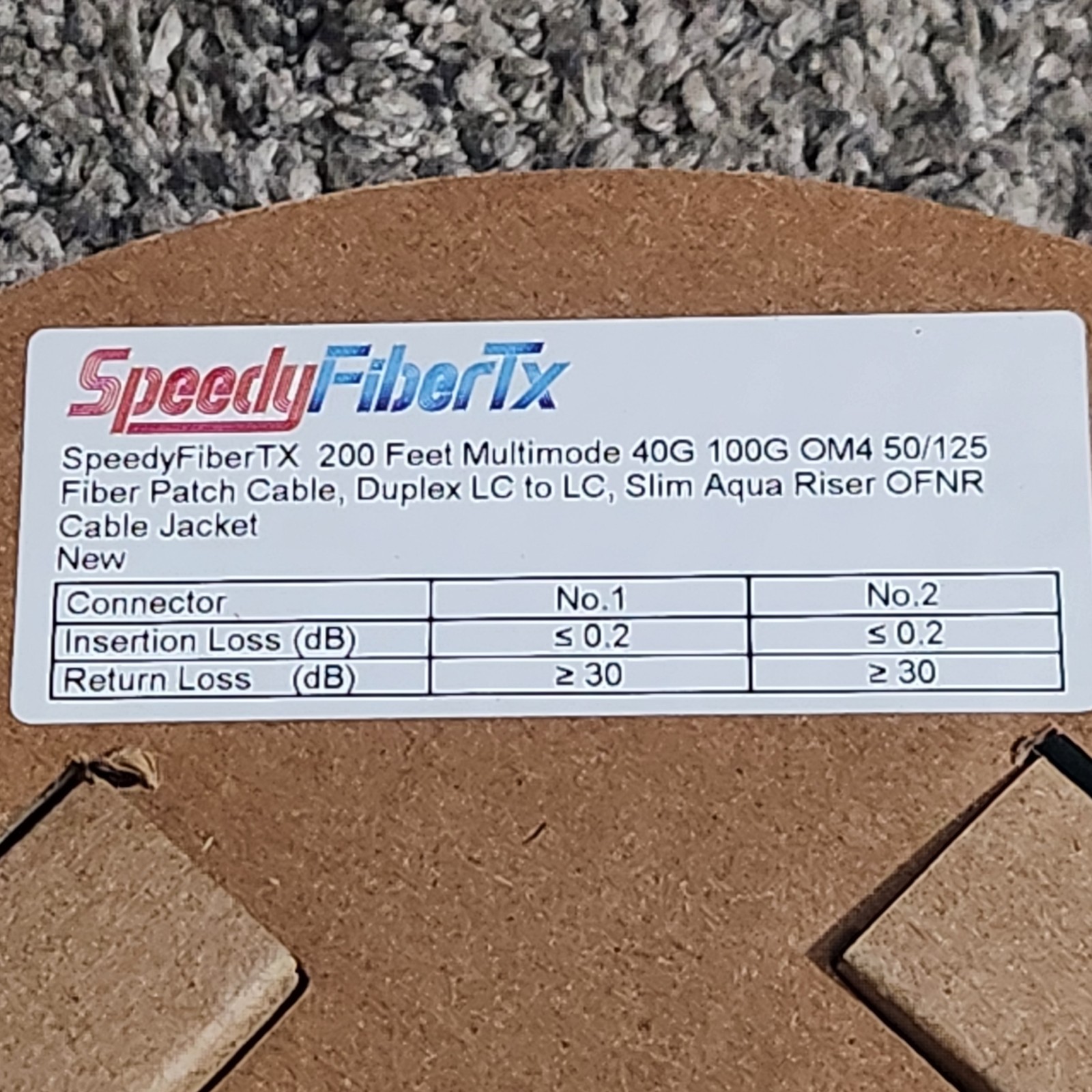 Speedy Fiber TX 200' Patch Cable Multimode 40G 100G OM4 50/125 Duplex LC To...