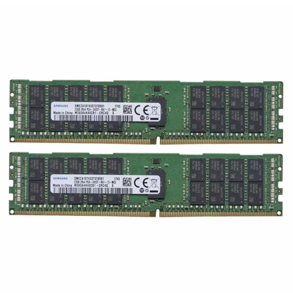 Samsung 64GB 2X32GB DDR4 2400MHz PC4-19200 ECC REG RDIMM Memory Ram M393A4K40CB1