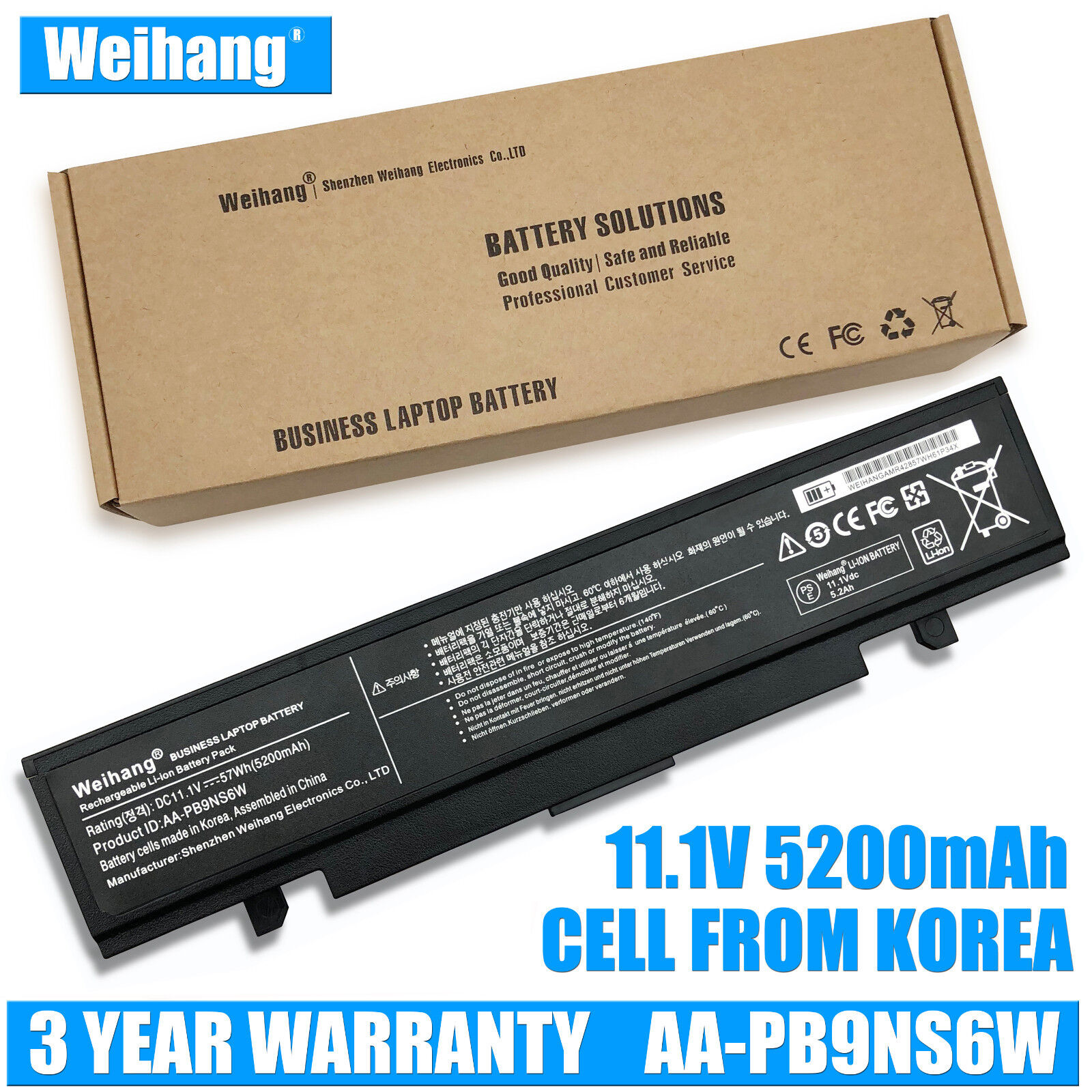 Genuine Weihang Battery SAMSUNG AA-PB9NC6B AA-PB9NC6W AA-PB9NC5B AA-PL9NC2B