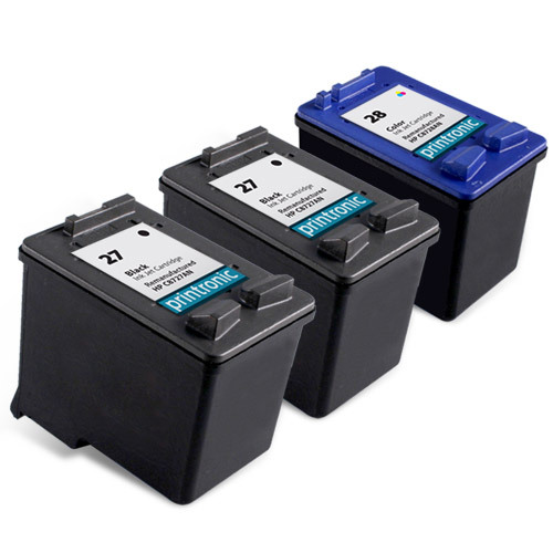 Printronic 3pk for HP 27 C8727AN, 28 C8728AN Ink Cartridge 3620v 3650 3651