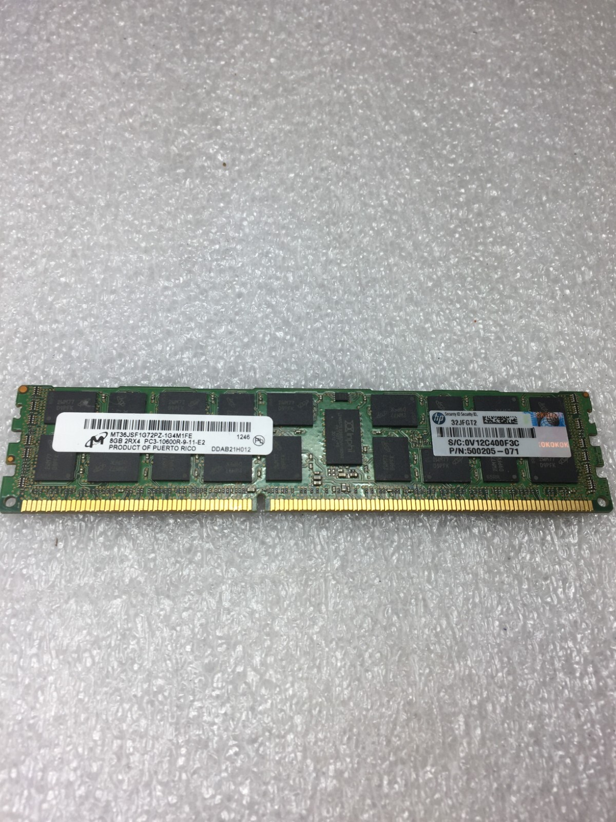 MIRCON CRUCIAL 8GB 2RX4 PC3-10600R MT36JSF1G72PZ-1G4M1FE  FREE S/H