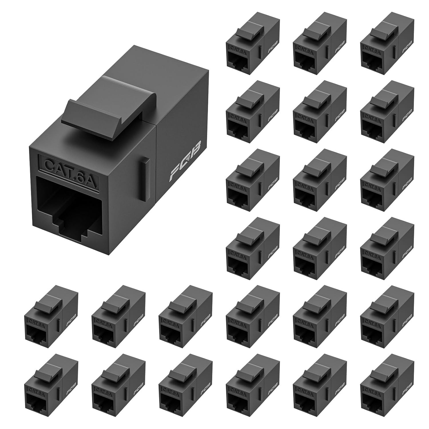 10 Gbps CAT6A RJ45 Keystone Coupler 25-Pack, CAT6A Keystone Jack, Ethernet Coupl