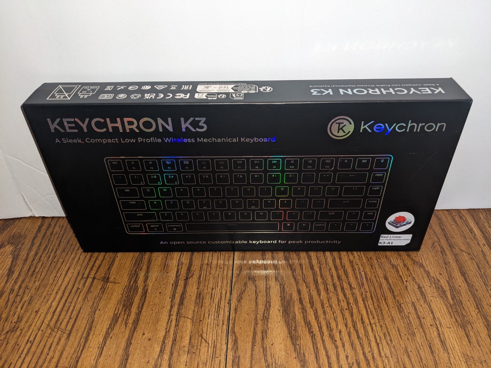 Keychron K3 Wireless Mechanical Keyboard Version 2, White Backlight Red Switches