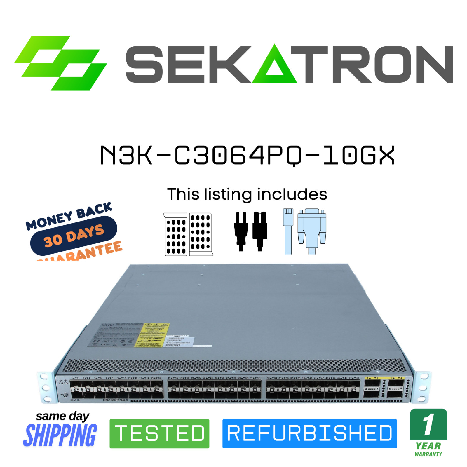 ♻️ Cisco Nexus N3K-C3064PQ-10GX 3064 64-Port 10G Ethernet Switch⚡Fast Ship