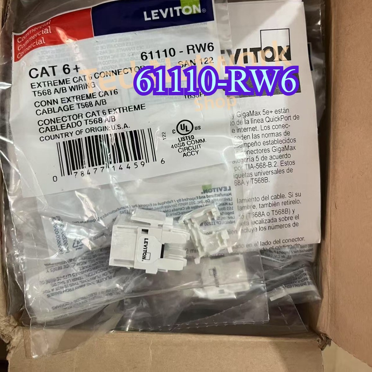 Genuine New 50/Box Leviton 61110-RW6 Cat 6 Keystone jack Gigabit RJ45 White