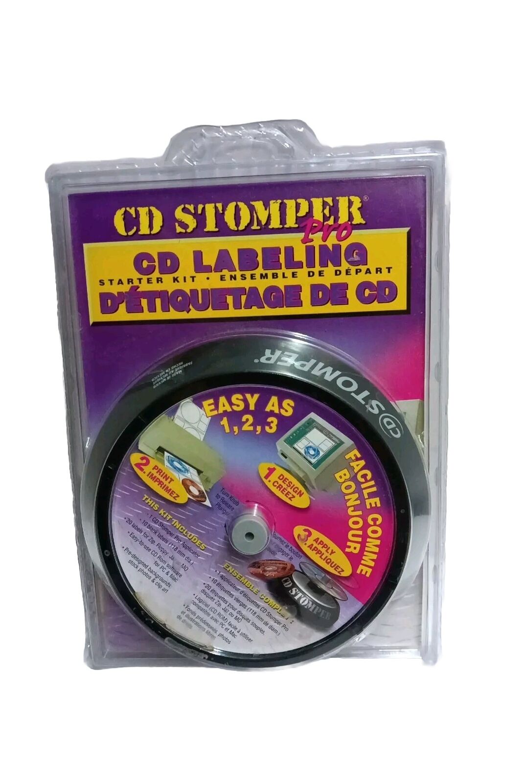 CD Stomper Pro Labeling System New Sealed Starter Kit Blank Labels 1999