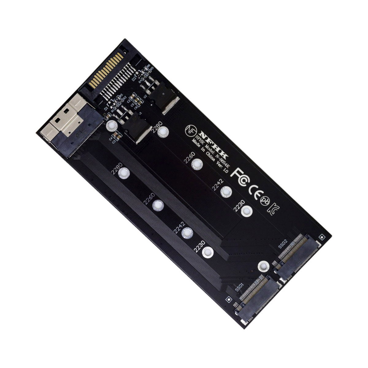 Jimier 2X M.2 NVME to SFF-8654 8X PCI-Express Raid Card VROC Raid0 Hyper Adapter