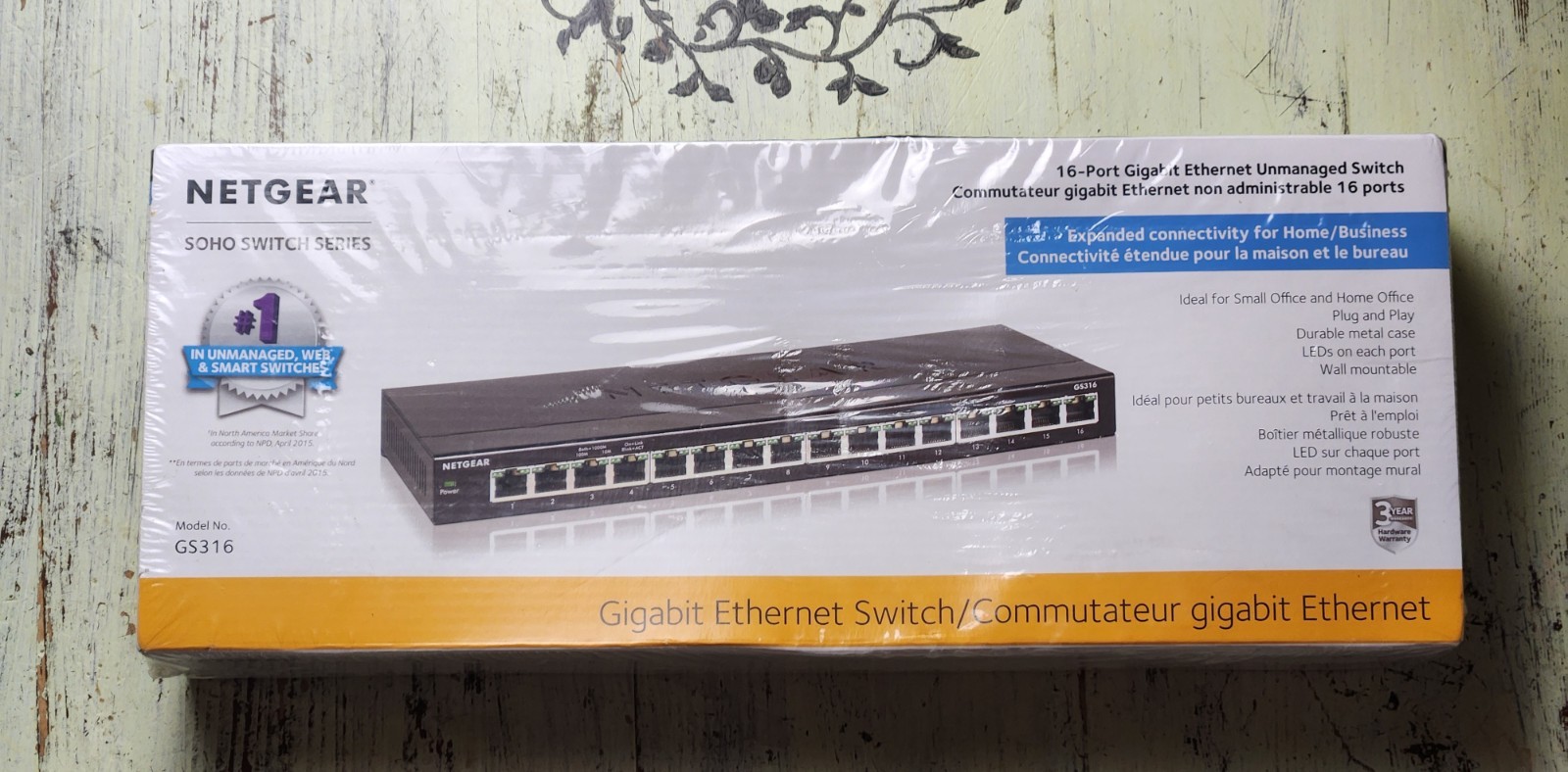BRAND NEW SEALED NETGEAR 16-Port Gigabit Ethernet Unmanaged Switch (GS316)